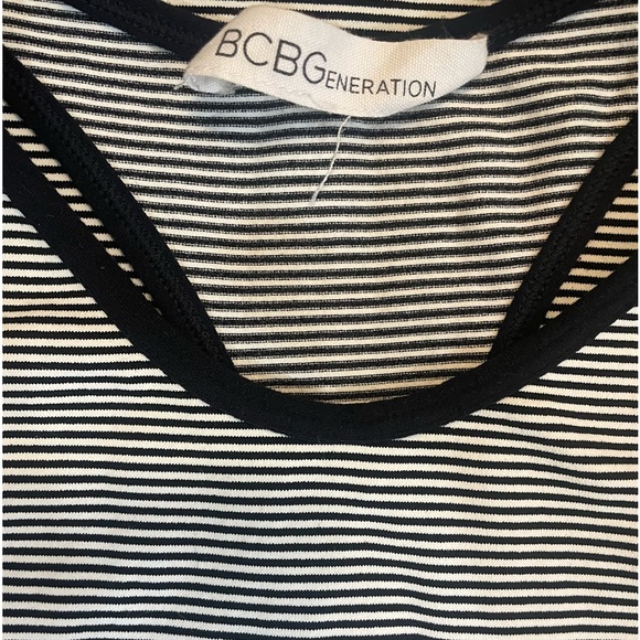 BCBGeneration Stripped Black, White Seamless Racerback Dress,Small/Medium - Picture 7 of 10